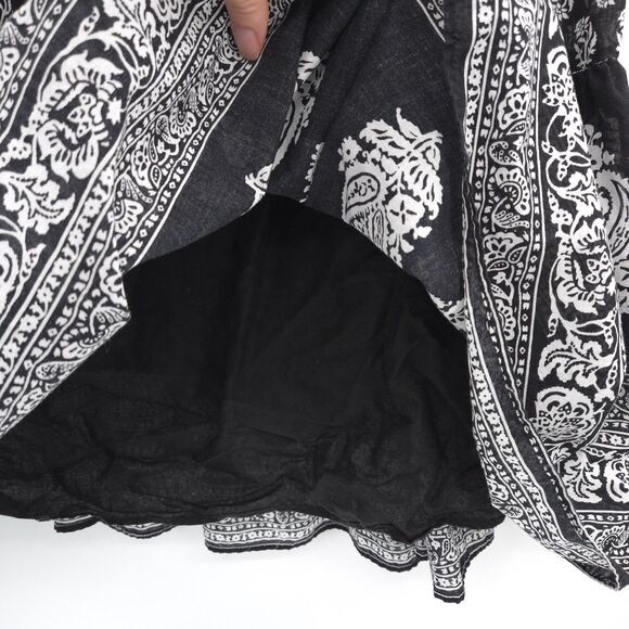 Chaps Boho black & white midi skirt Size 16 tiered A-line peasant - Picture 4 of 6